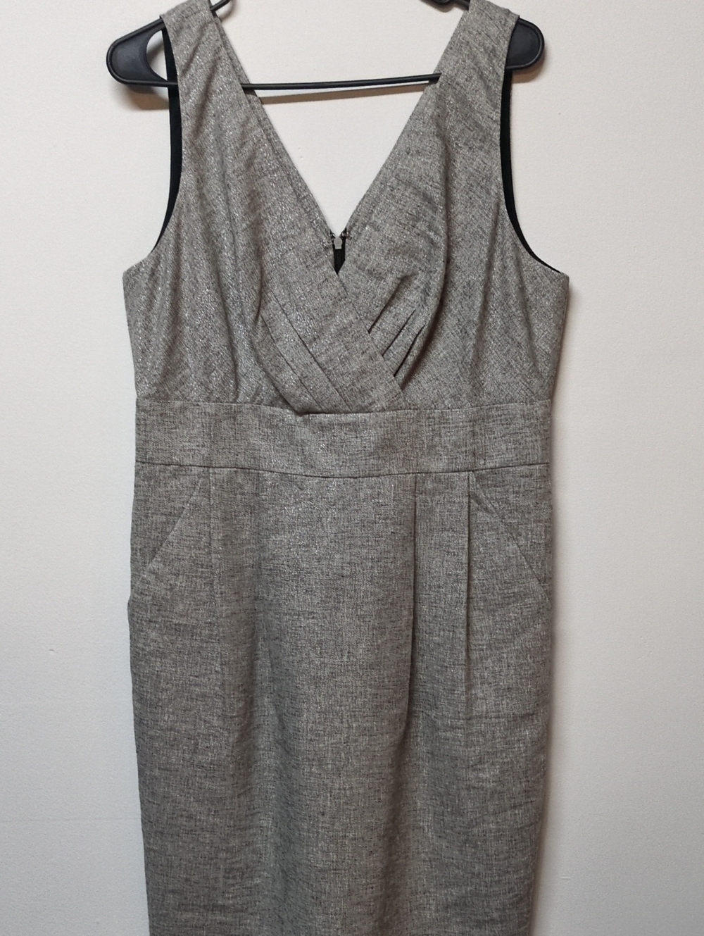 NEW Loft Gray Silver Dress with Pockets Size 12